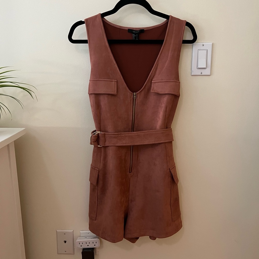 Mauve suede romper size large